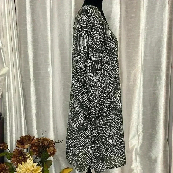 Palisades Beach Club Women’s XS/S Sheer Black White Geometric Print Cover Up - Picture 2 of 8